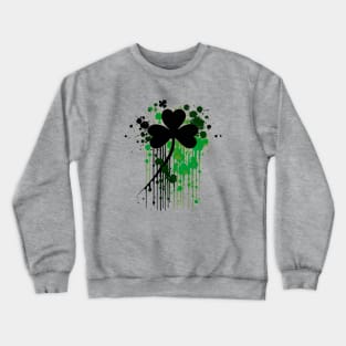 Saint Patrick's day shamrock leaf - splash and drip design Crewneck Sweatshirt